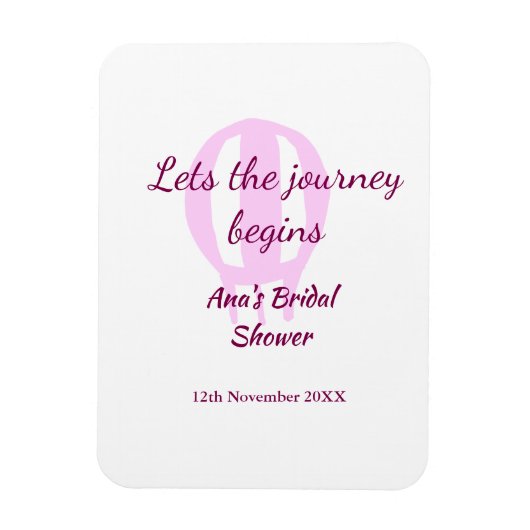 旅の始まりを告げる ブライダルシャワー 名前 ピン マグネット (縦)