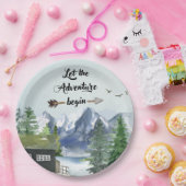 旅の始素朴山の水色 ペーパープレート (パーティー)