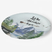 旅の始素朴山の水色 ペーパープレート (アングル)