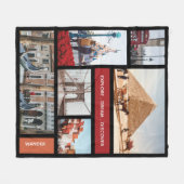 旅の思い出の写真の記念 フリースブランケット (正面(横))