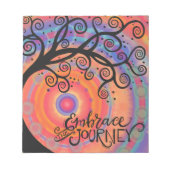 旅の木のインスピリティをカラフル受け入れる ノートパッド (正面)