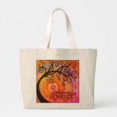 旅の木をお洒落抱え感動的る ラージトートバッグ (裏面)