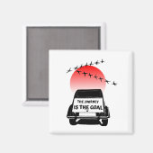 旅はゴールサンセット – oldtimer 2CV マグネット (正面/裏面)