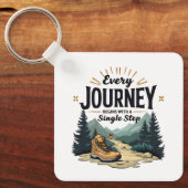 旅は一歩ハイキングから独身の始まる キーホルダー (正面)
