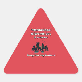 旅は大事。移国際的動日。 三角形シール