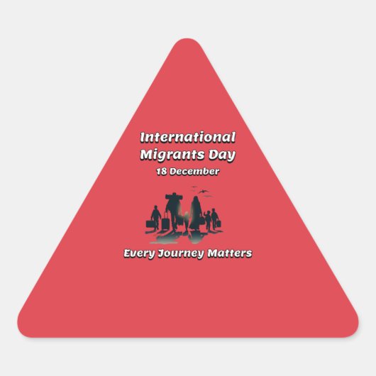 旅は大事。移国際的動日。 三角形シール (正面)