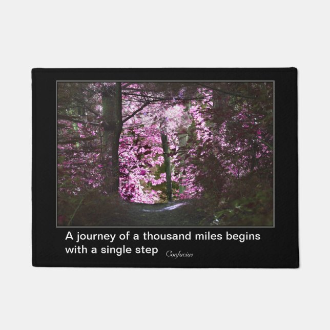 旅は孔子の引用文 感動的 ドアマット (正面)