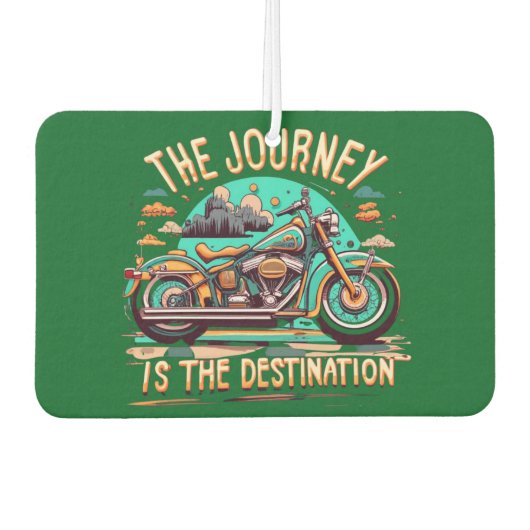 旅は目的地である：ヴィンテージバイク カーエアーフレッシュナー (正面)