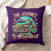 旅は目的地である：ヴィンテージバイク クッション (ブランケット)