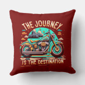 旅は目的地である：ヴィンテージバイク クッション (裏面)