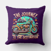 旅は目的地である：ヴィンテージバイク クッション (正面)