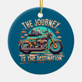 旅は目的地である：ヴィンテージバイク セラミックオーナメント