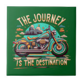 旅は目的地である：ヴィンテージバイク タイル (正面)