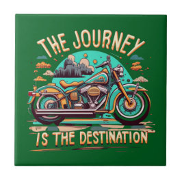 旅は目的地である：ヴィンテージバイク タイル