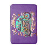 旅は目的地である：ヴィンテージバイク バスマット (正面縦)