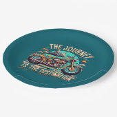 旅は目的地である：ヴィンテージバイク ペーパープレート (アングル)