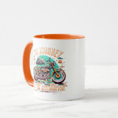 旅は目的地である:ヴィンテージバイク マグカップ (正面左)