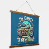 旅は目的地である：ヴィンテージバイク 吊り下げ型タペストリー (傾斜あり)