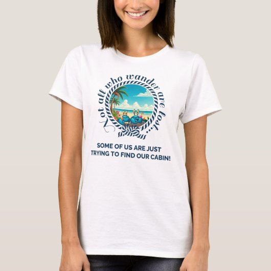 旅は道連れ... 女性用クルーズTシャツ Tシャツ (正面)