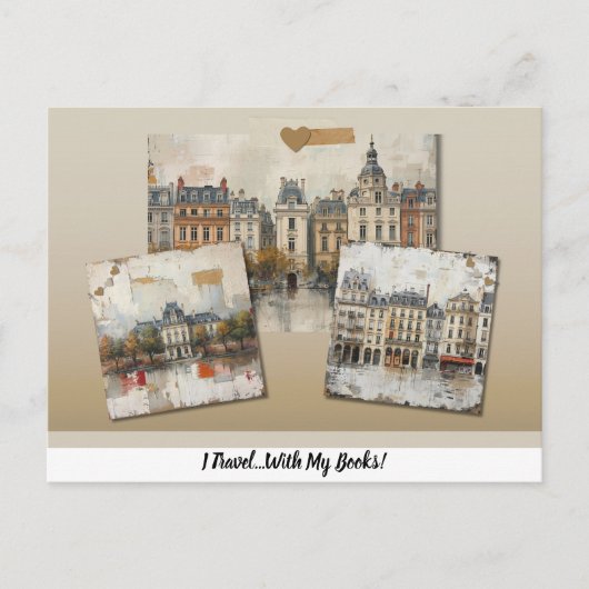 旅は...本と一緒！ ポストカード (正面)