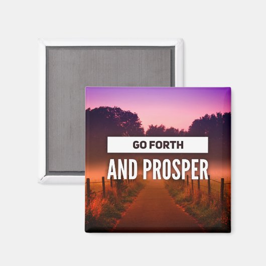 旅をしてサンセットで引用文の道を繁栄 マグネット (正面/裏面)