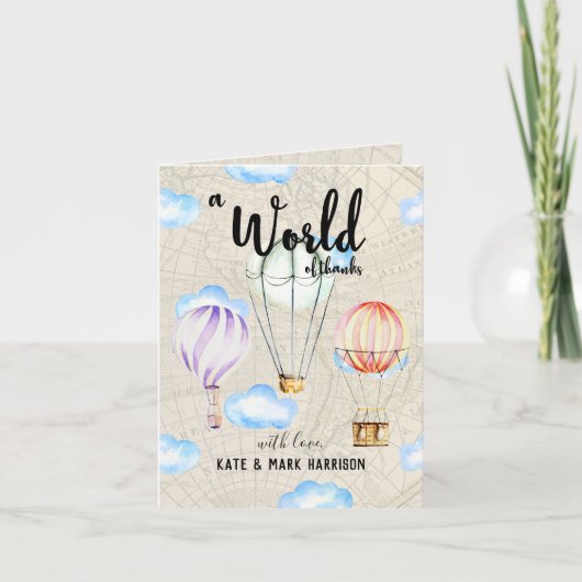 旅をテーマにしたベビーシャワー|ありがとうございます サンキューカード (正面)