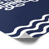 旅を受け入れる引用文ウェーブオンネイビーブルー ポスター (角)