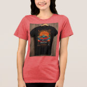「旅を受け入れる:感動的引用文Tシャツ」 トライブレンドTシャツ (正面)
