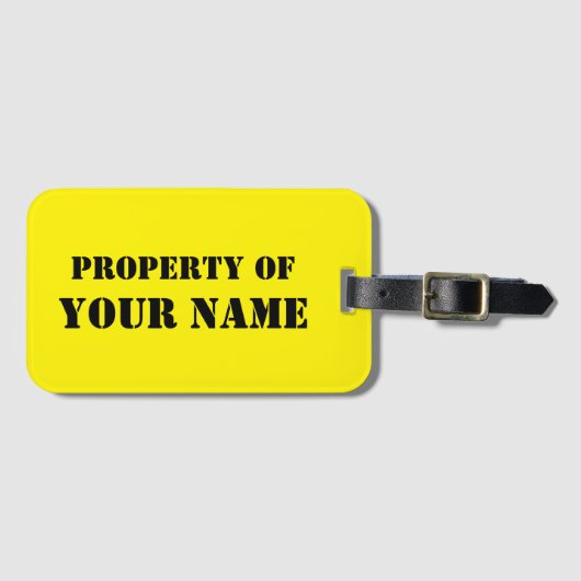 旅カスタム行手荷物タグのネオン黄色特性 ラゲッジタグ (正面横)