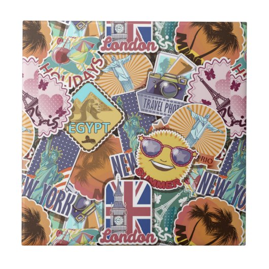 旅カラフル行シール タイル (正面)