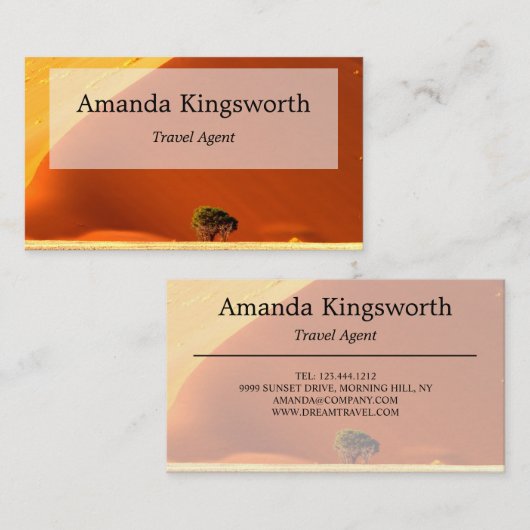 旅モダン行代理店プロフェッショナルアフリカナミビア 名刺 (正面/裏面)