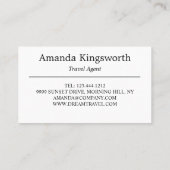 旅モダン行代理店プロフェッショナルビーチ休暇 名刺 (裏面)