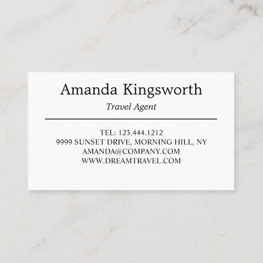 旅モダン行代理店プロフェッショナルビーチ休暇 名刺 (裏面)