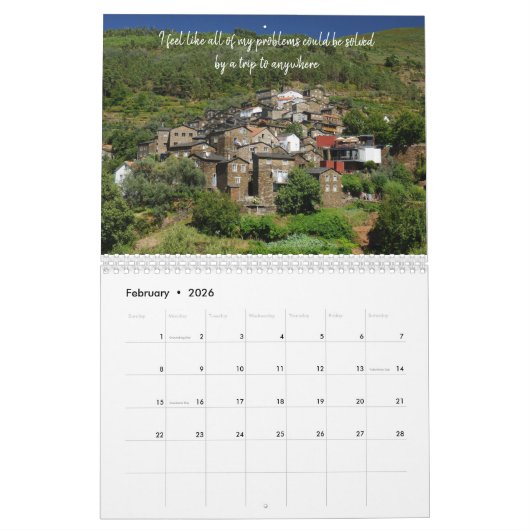 旅ユーモアのある行引用文-ポルトガ素晴らしルの写真 カレンダー (2月 2026)