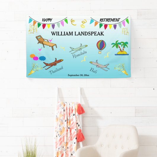 旅リラックス行、おもしろいを楽しく引退 横断幕 (インサイチュ)