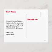 旅人からの聖降誕祭お目出とう シーズンポストカード (裏面)