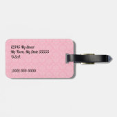 旅人モノグラムののためのピンクダマスク ラゲッジタグ (裏面横)