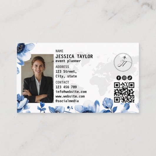 旅券旅行代理店ワールドマップボーディングパス 名刺 (裏面)