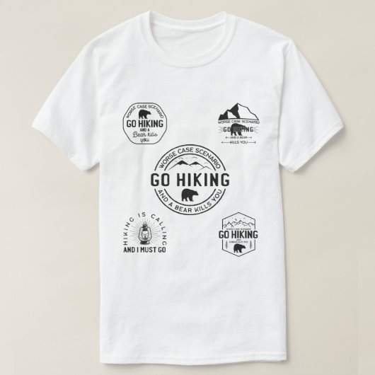 旅好きなハイカー Tシャツ (デザイン正面)