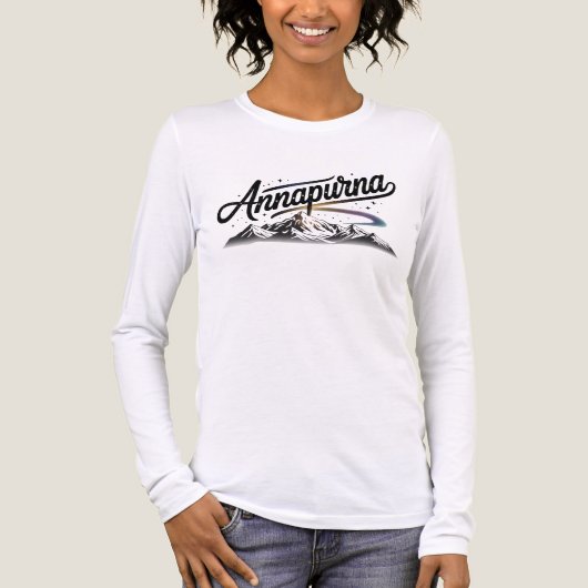 旅好きのためのネパールのアンナプルナ トライブレンドTシャツ (正面)