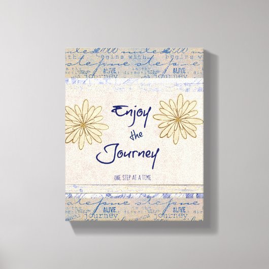 旅楽しむ行;一度に一歩引用文 キャンバスプリント (正面)