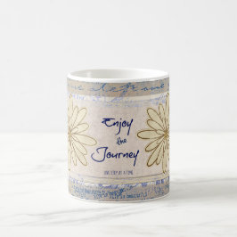 旅楽しむ行；一度に一歩引用文 コーヒーマグカップ