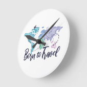 旅生まれ行へ ラウンド壁時計 (傾斜)