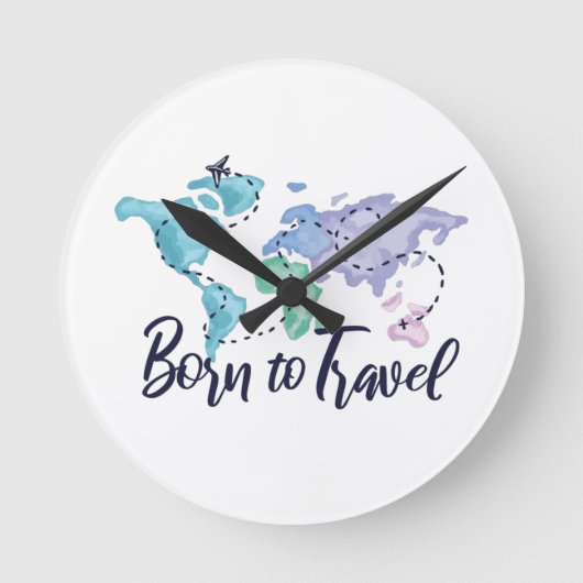 旅生まれ行へ ラウンド壁時計 (正面)
