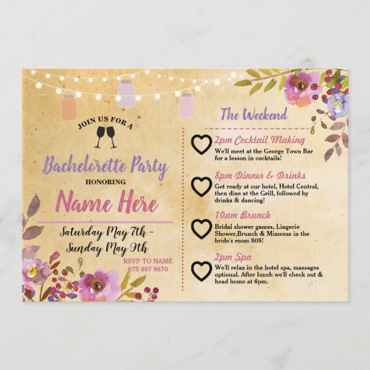 旅程のバチェロレッテの花柄の瓶のピンク木 プログラム (正面)