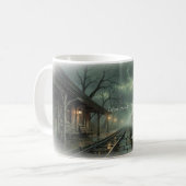 旅立ちは最終 霧の特急マグカップ コーヒーマグカップ (正面左)