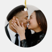 旅結婚行2機でハートを作るモダン セラミックオーナメント (裏面)