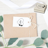 旅結婚行2機でハートを作るモダン ラバースタンプ