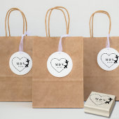 旅結婚行2機でハートを作るモダン ラバースタンプ