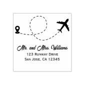 旅結婚行2機でハートを作るモダン ラバースタンプ (インプリント)